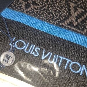 Louis Vuitton Black and Blue Monogram Knit Beanie